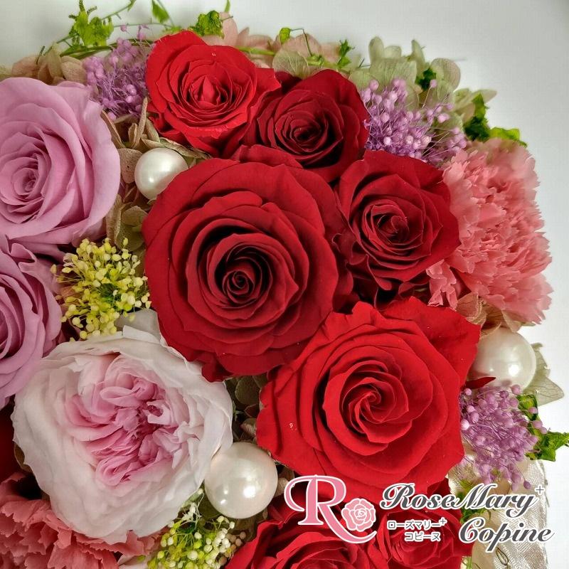 プリザーブドフラワー　花　ギフト　壁掛け　ボックスアレンジ　結婚祝い　還暦祝い　誕生日　記念日　お祝い　贈り物　プレゼント　デコラM_5