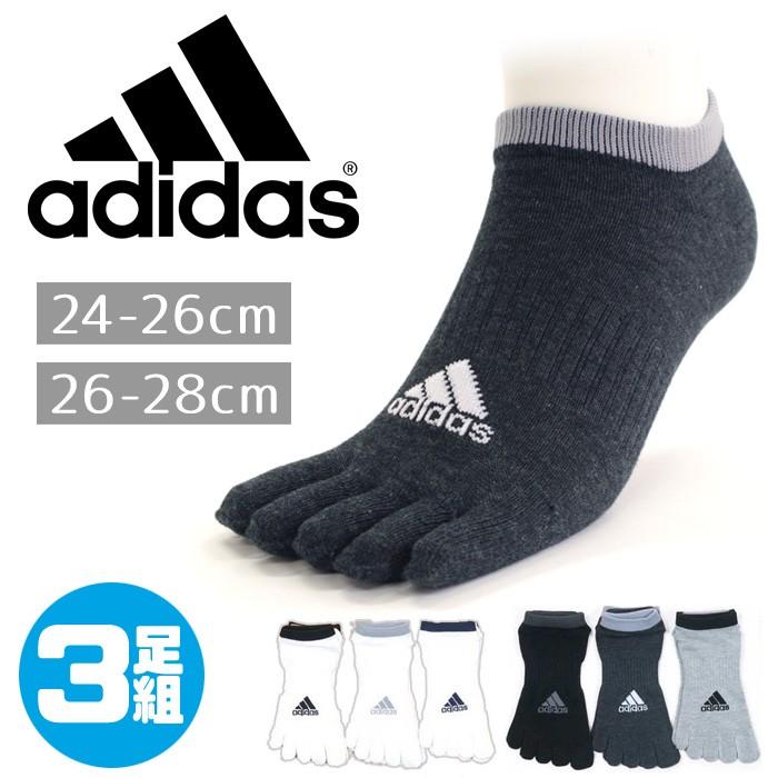メンズ ソックス 5本指 靴下 3足組 Adidas アディダス24 26cm 26 28cm ゆうパケット50 Fu w 靴下専門店コポ ヤフー店 通販 Yahoo ショッピング
