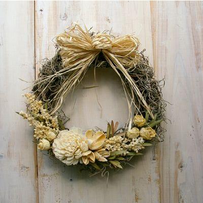 ドライフラワー リース シンプル オーガニックなリース 生成り色のドライフラワーリースecru ソーラーローズ オフホワイト ホワイトデーのお返し Wrecru Coppe Craft Workshop 通販 Yahoo ショッピング