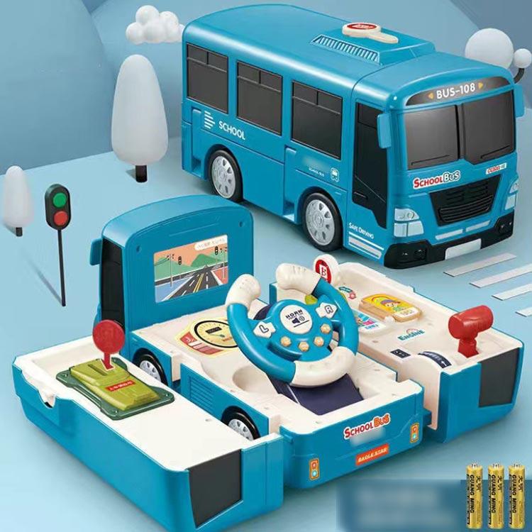 路線バス 変形おもちゃ 車おもちゃ バスおもちゃ 2in1バスおもちゃ 多機能 車おもちゃ バスコレクション DIYミニカー バス模型 音楽バス 車模｜copper｜02