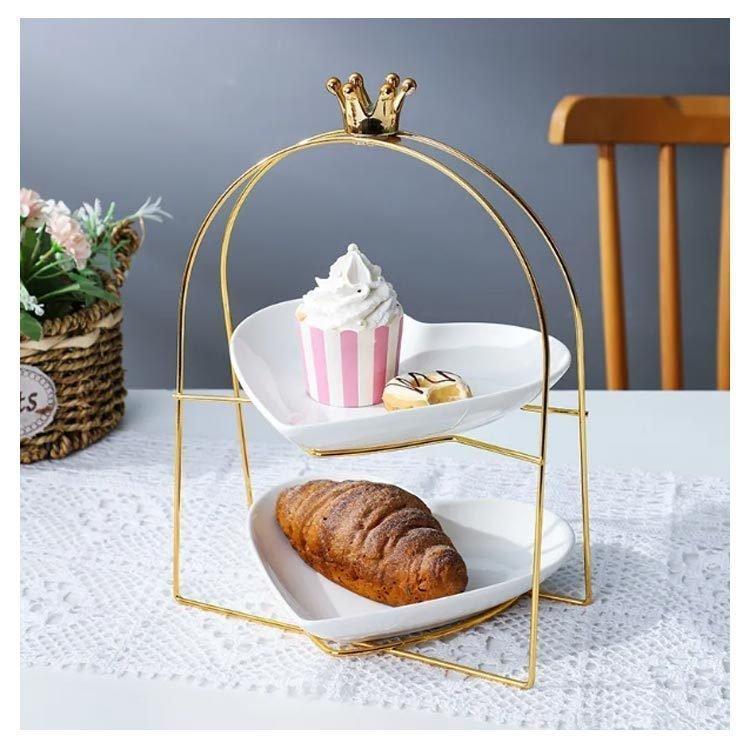 ケーキスタンド 2段 小 陶器製 アフタヌーンティーセット ケーキ