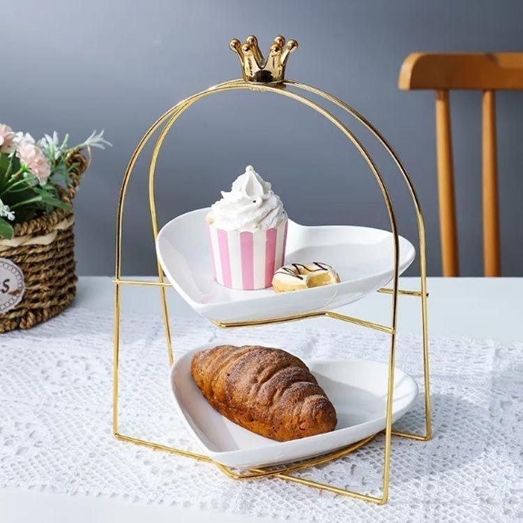 花柄陶器製2段ケーキスタンド 楽天市場】ケーキスタンド 2段 3段 セラミック おしゃれ 花柄