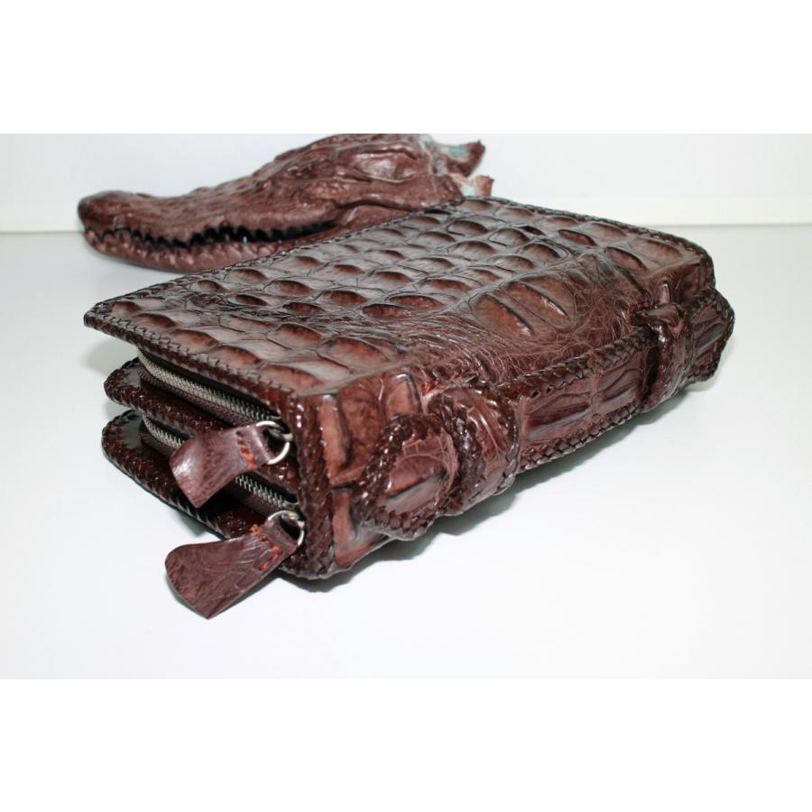 最高級受注生産モデル シャムクロコダイル セカンドバッグ 濃茶 シャムワニ 王冠コブ 背コブ サドルレザー Croco Secondbag Brown レトロバイクパーツ コラソン 通販 Yahoo ショッピング