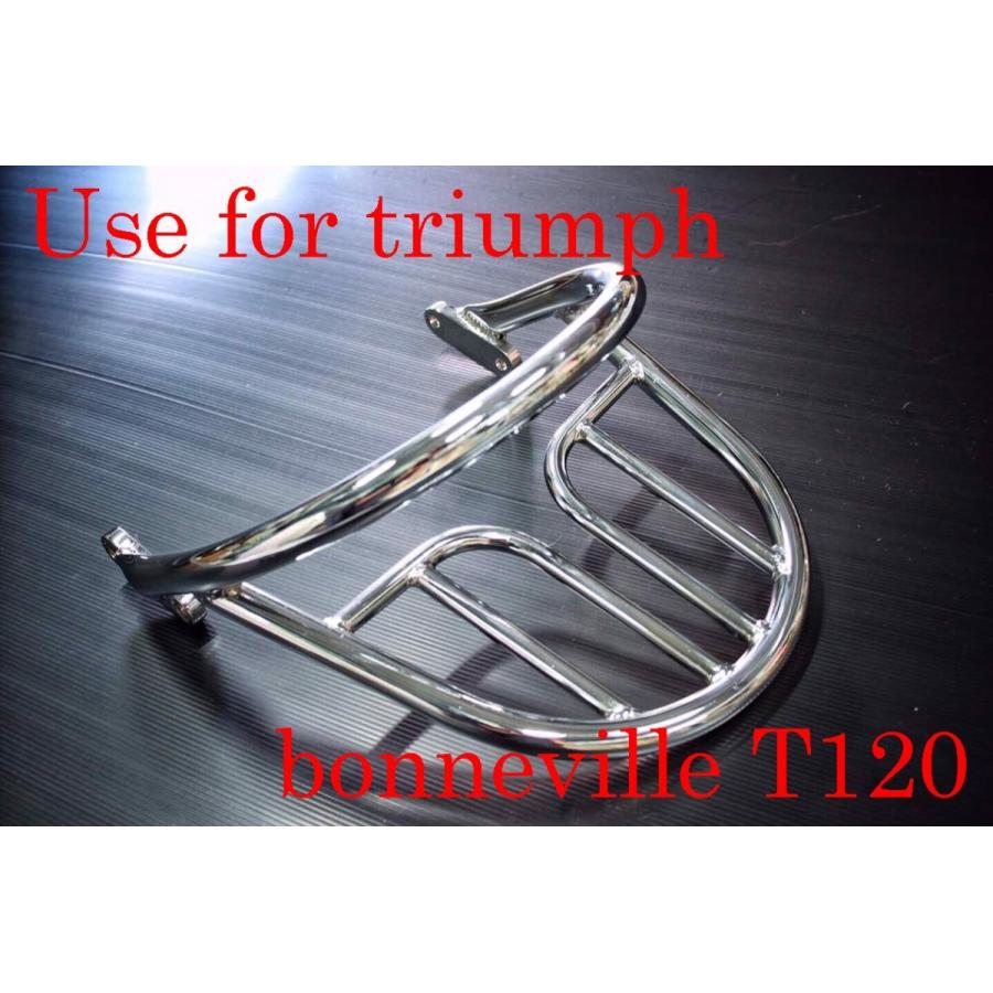 社外部品：トライアンフ Triumph bonneville T120 専用 社外部品 リアキャリア 社外部品 クロムメッキ（当社オリジナル