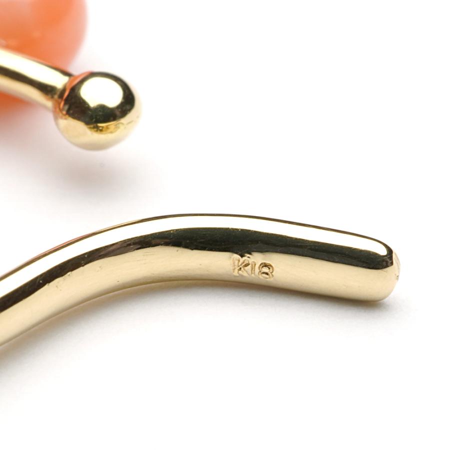 高速配送 ピンク珊瑚 イヤーカフ K18 3 6mm丸玉 三月 誕生石 値引 Eelstien Com
