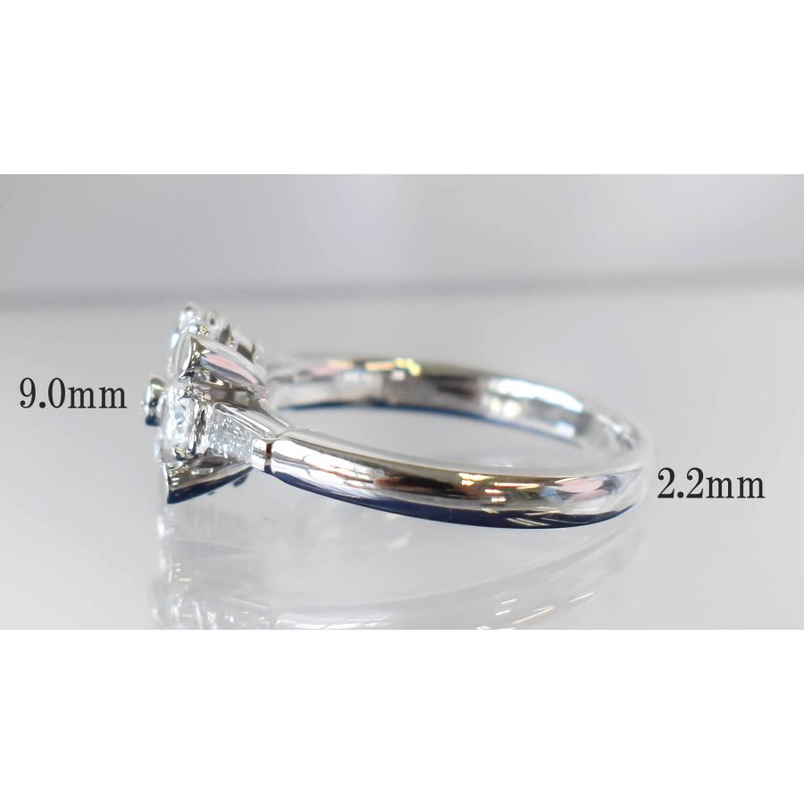 Pt900 ダイヤモンド リング フラワーモチーフ 12号 プラチナ 花 上品