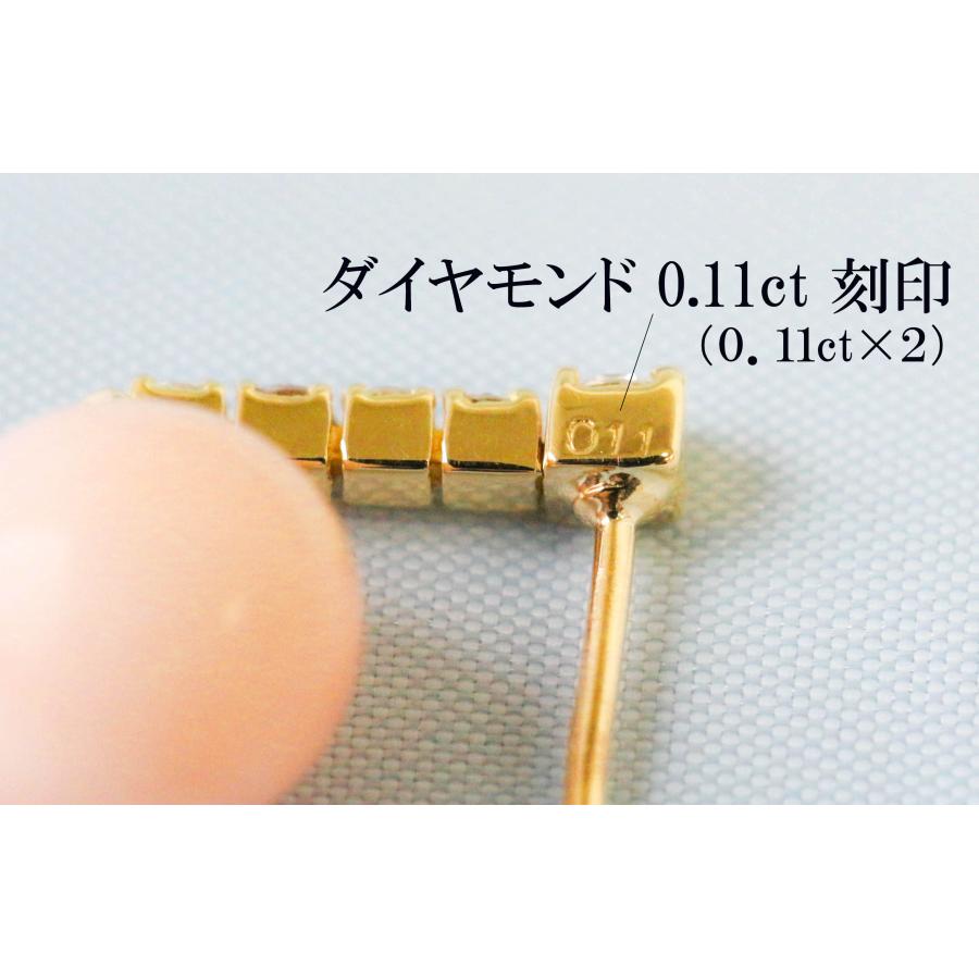 K18 ピンクサンゴ ダイヤモンド ピアス 0.22ct 揺れるデザイン 18金 イエローゴールド 天然珊瑚 日本製 アクセサリー 保証書付き Pink Coral Earrings Diamondの画像
