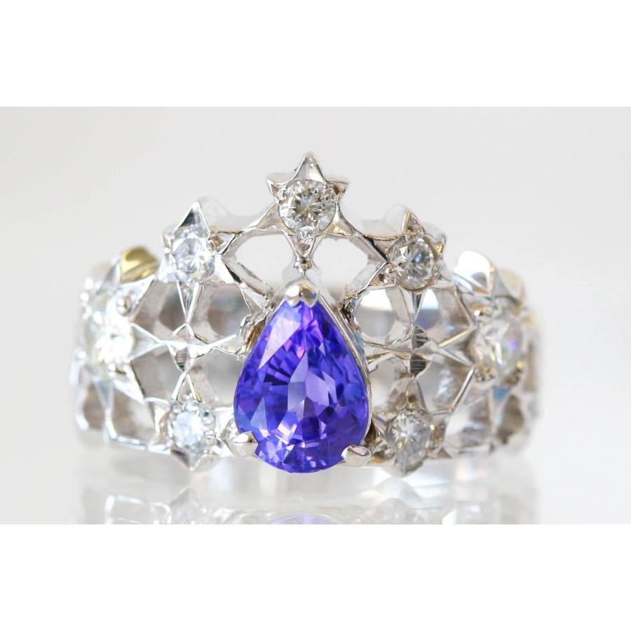 Pt900 タンザナイト リング 3.22ct ダイヤモンド 指輪 12月誕生石 11号