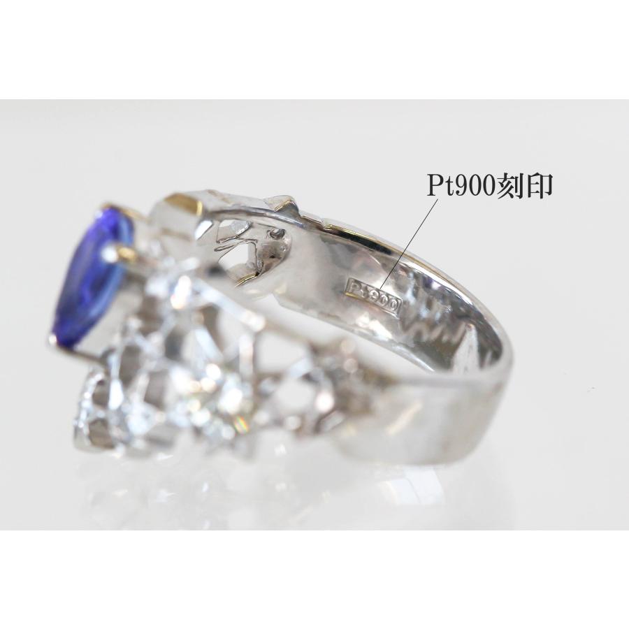 Pt900 タンザナイト リング 3.22ct ダイヤモンド 指輪 12月誕生石 11号