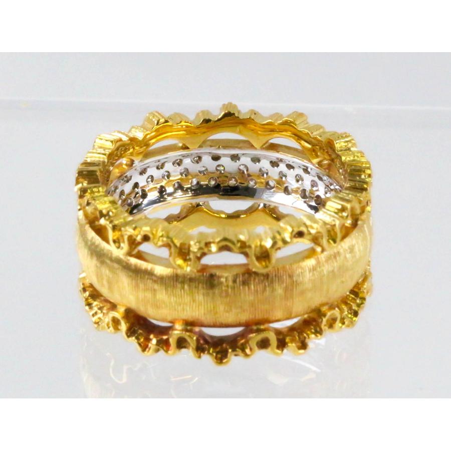 ダイヤモンド リング K18 イエローゴールド 0.32ct ホワイトゴールド 