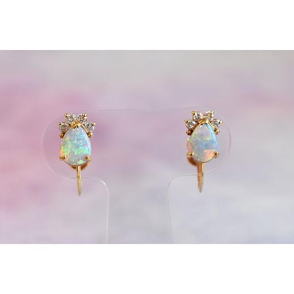 K18PG トンボ ダイヤモンド ピアス 0.02CT