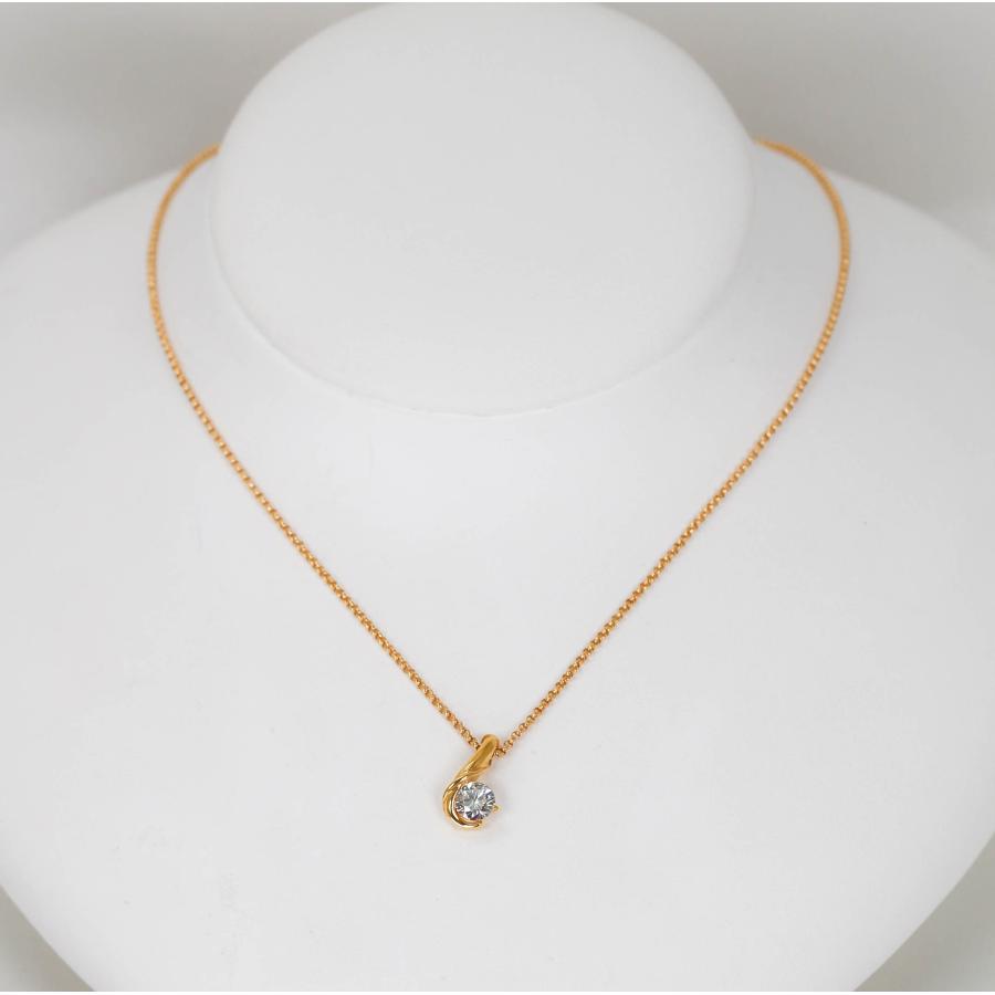 K18 ダイヤモンド ネックレス ゴールド ペンダント 0.54ct 大粒