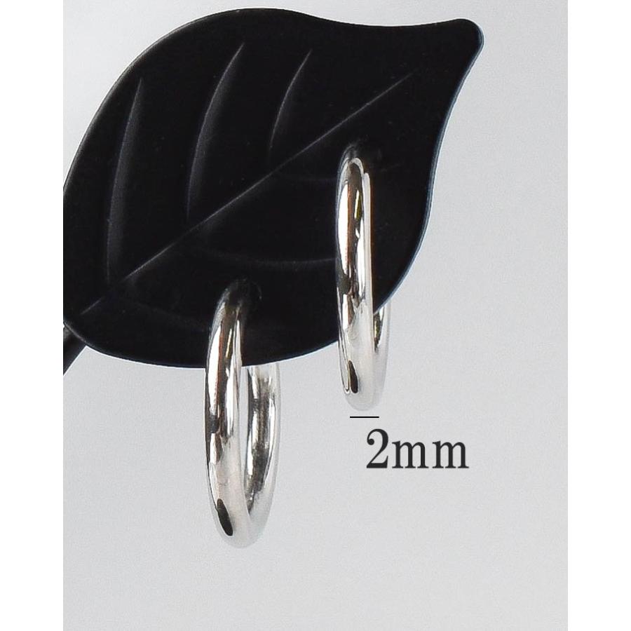 Pt900 プラチナ イヤリング フープ シンプル 15mm 輪っか 地金 パイプイヤリング 両耳用 宝石保証書付きの画像
