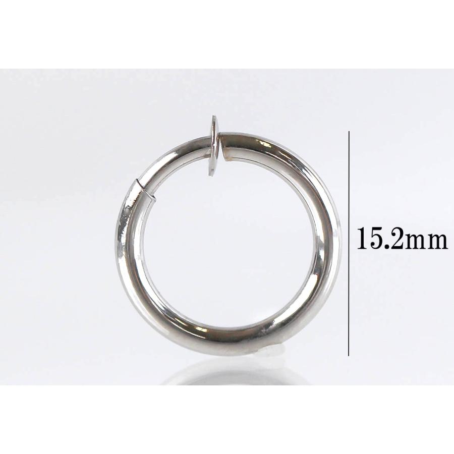 Pt900 プラチナ イヤリング フープ シンプル 15mm 輪っか 地金 パイプイヤリング 両耳用 宝石保証書付きの画像