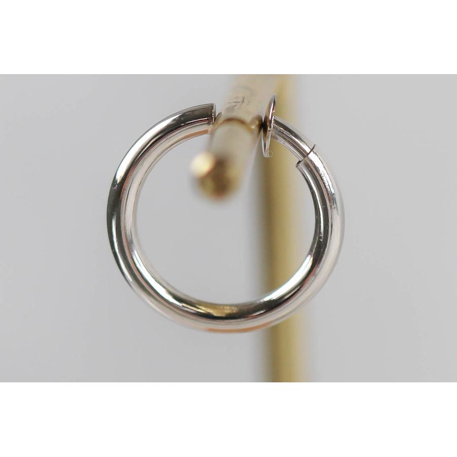 Pt900 プラチナ イヤリング フープ シンプル 15mm 輪っか 地金 パイプイヤリング 両耳用 宝石保証書付きの画像