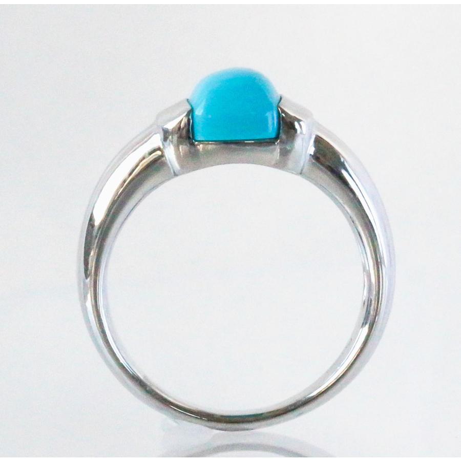 Pt900 トルコ石 リング プラチナ ターコイズ 指輪 11号 青 ブルー
