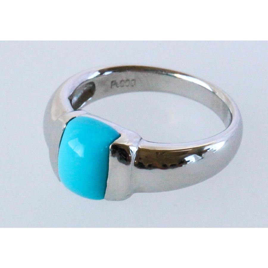 Pt900 トルコ石 リング プラチナ ターコイズ 指輪 11号 青 ブルー