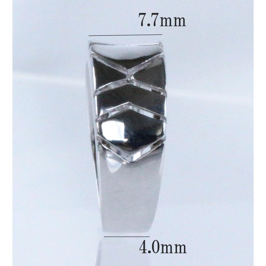K18WG リング ホワイトゴールド 指輪 デザインリング １２号 ジオメトリーモチーフ レディース アクセサリー 宝石保証書付きの画像