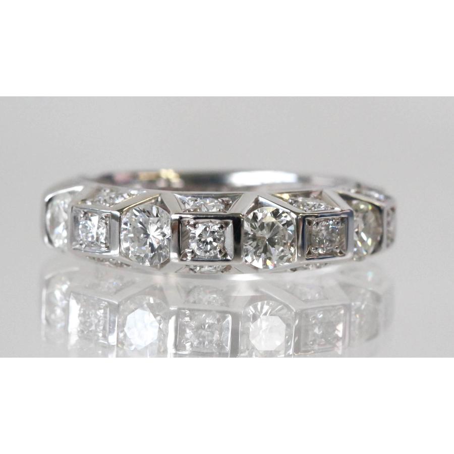 Pt900 ダイヤモンド リング 1.38ct 立体デザイン 11号 マルチ