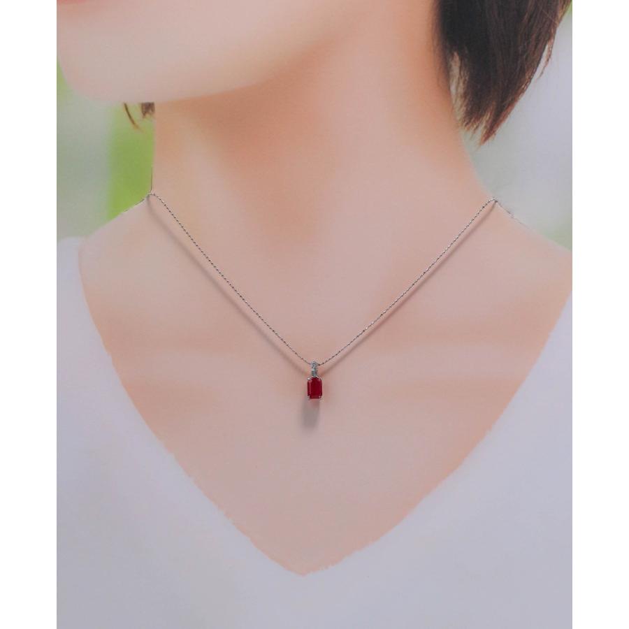 18WG ルビー&ダイヤモンドネックレス K18WG×ルビー×ダイヤモンドネックレス MR16.80ct MD3.55ct の