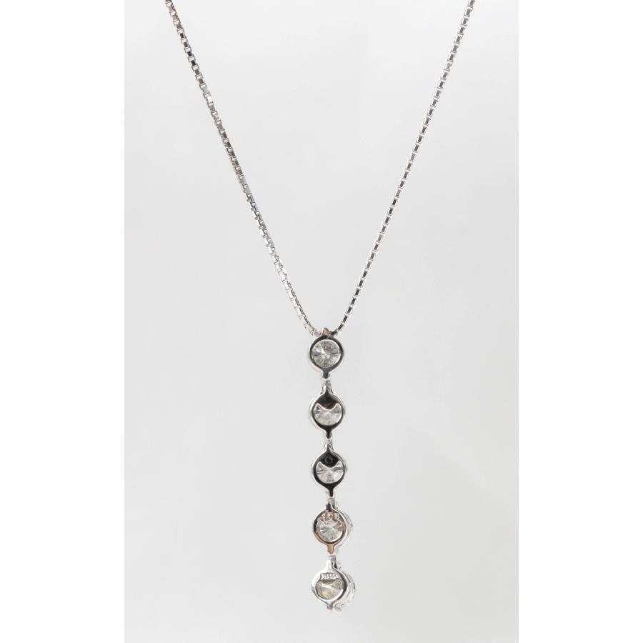 Pt900 ダイヤモンド ネックレス 1.05ct 5連 45cm 4月誕生石 保証書付き