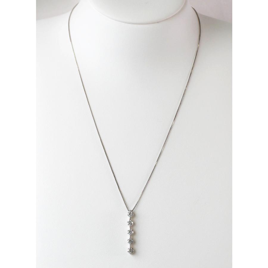 Pt900 ダイヤモンド ネックレス 1.05ct 5連 45cm 4月誕生石 保証書付き
