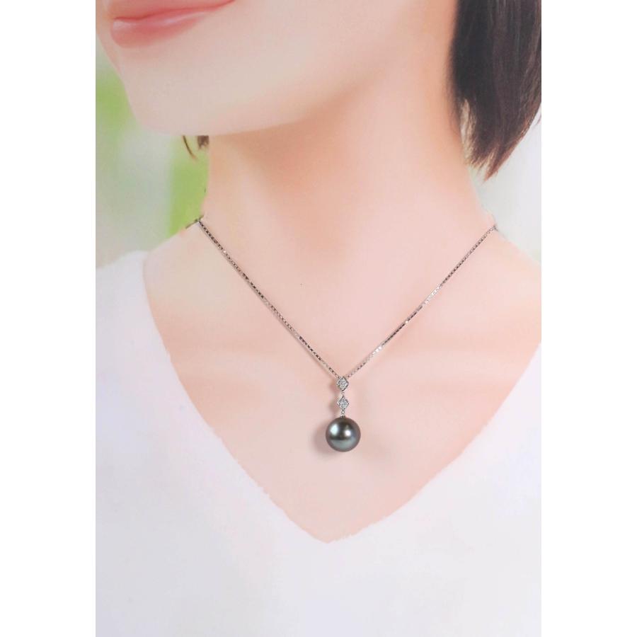 ダイヤモンドネックレス 黒真珠 ペンダント タヒチ 楽天市場 Tahitian