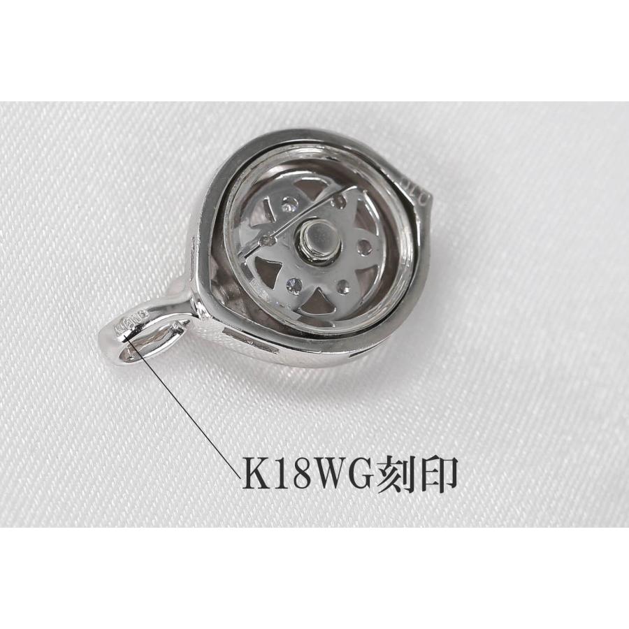 ダイヤモンド K18WG ホワイトゴールド 回る ペンダントトップ ダイヤモンド K18WG ホワイトゴールド 回る ペンダントトップ