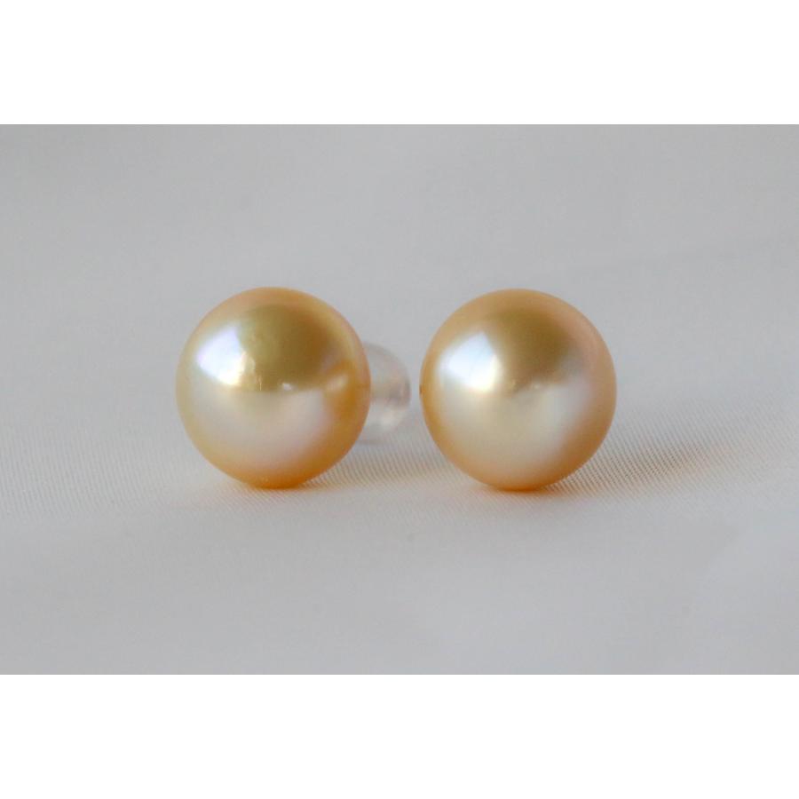 K18 南洋白蝶真珠 ピアス パール 大粒 11mm ゴールドカラー 冠婚葬祭 レディース アクセサリー ギフト 保証書付きの画像