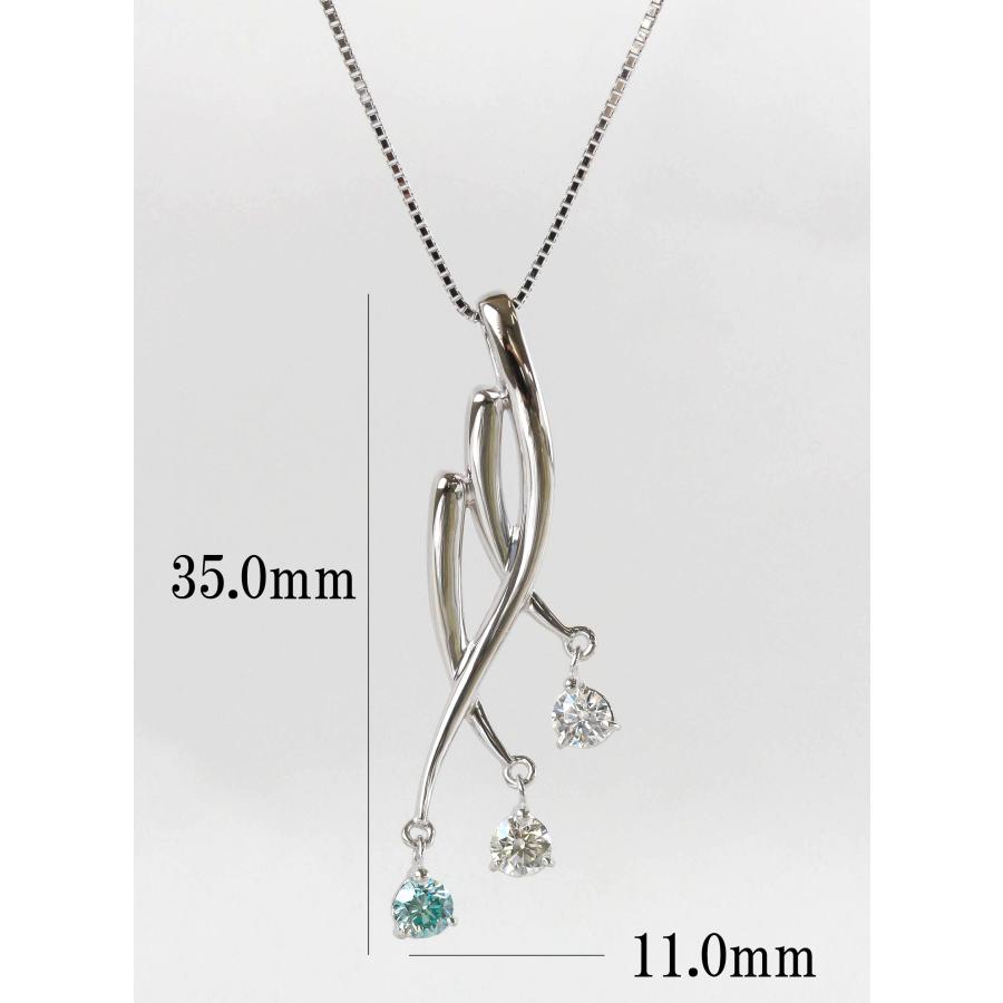 K18 ブルーダイヤモンド ネックレス ホワイトゴールド 0.46ct 45cm 