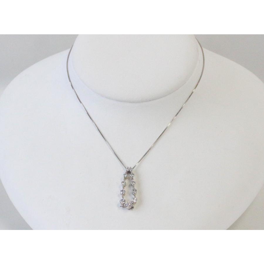 K18 ダイヤモンド ネックレス ホワイトゴールド 1.0ct 11粒 レディース 