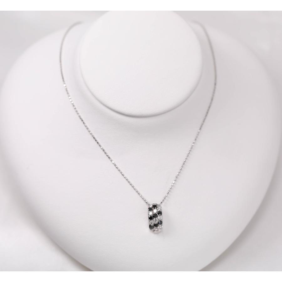 ブラックダイヤモンド K18WG ネックレス ホワイトゴールド 0.5ct 45cm アジャスター付き 安心の宝石保証書付き 全国送料無料 Diamond necklaceの画像
