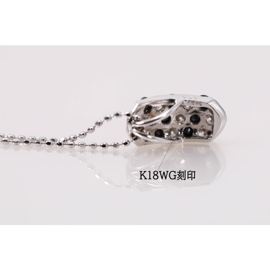 ブラックダイヤモンド K18WG ネックレス ホワイトゴールド 0.5ct 45cm アジャスター付き 安心の宝石保証書付き 全国送料無料 Diamond necklaceの画像