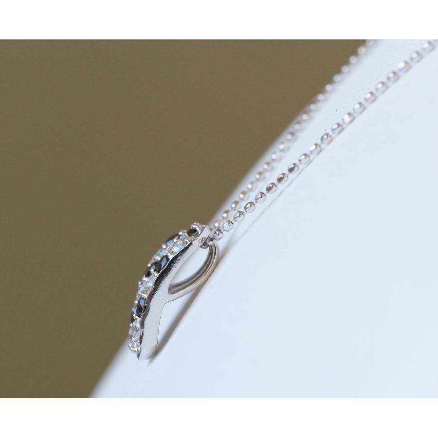 ブラックダイヤモンド K18WG ネックレス ホワイトゴールド 0.5ct 45cm アジャスター付き 安心の宝石保証書付き 全国送料無料 Diamond necklaceの画像
