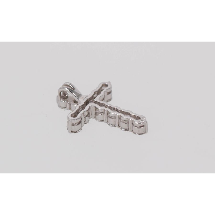 ダイヤモンド K18WG 十字架 クロス ペンダントトップ 0.47ct