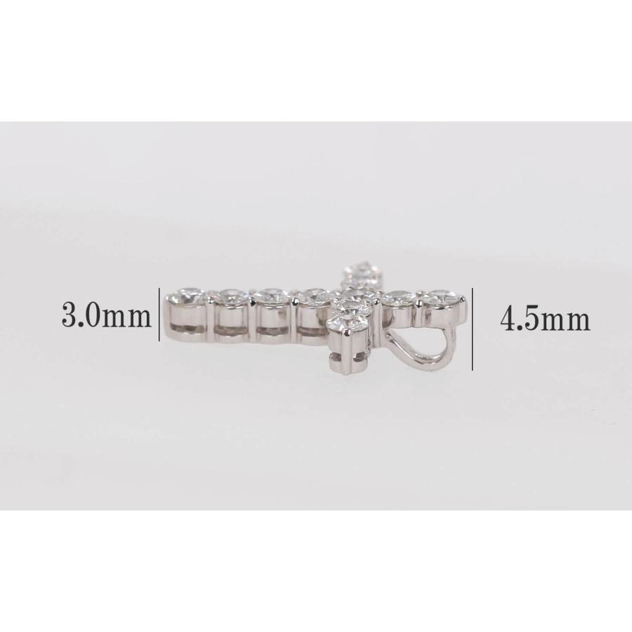 ダイヤモンド K18WG 十字架 クロス ペンダントトップ 0.47ct