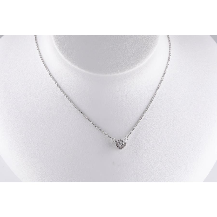 K10 ダイヤモンド ネックレス ホワイトゴールド ペンダント 0.07ct 