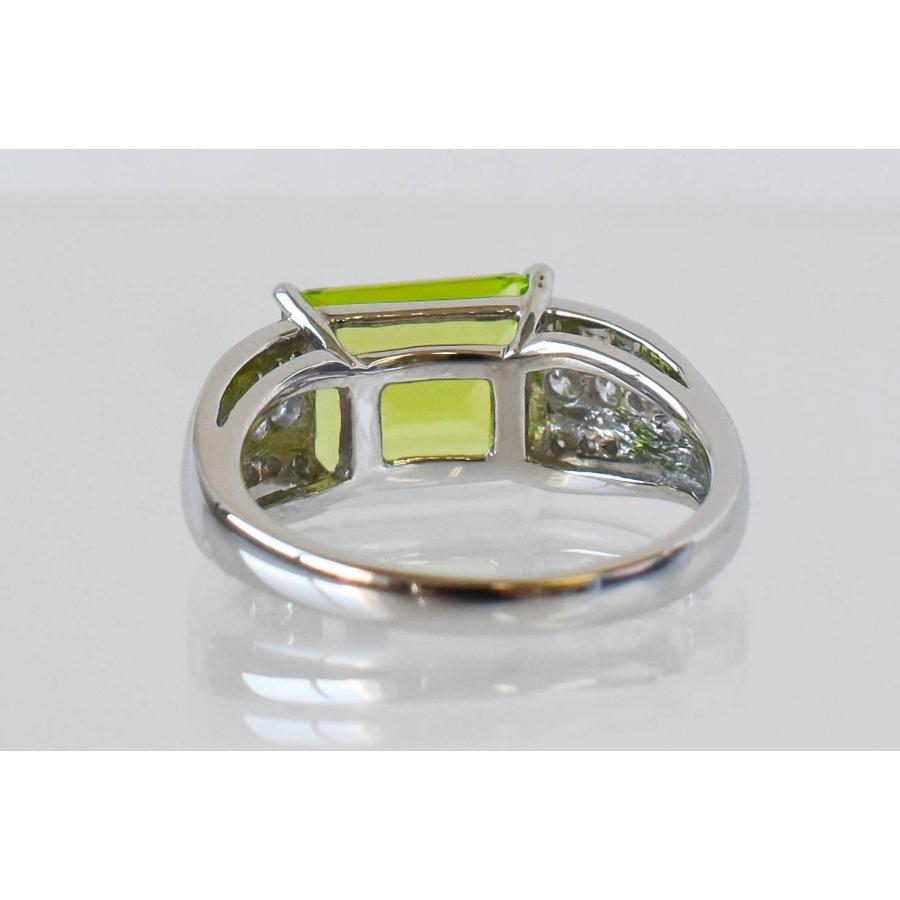 pt900ペリドットダイヤモンドリング Pt900 ペリドット ダイヤモンド リング 8月誕生石 3.22ct 黄緑