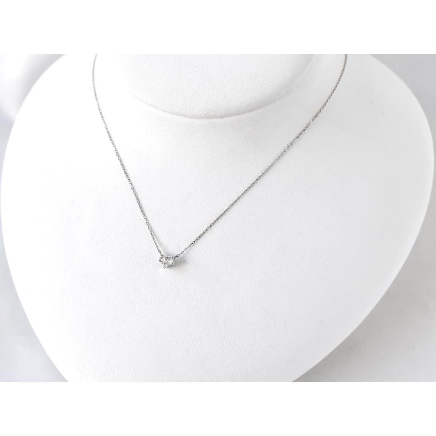 K18 ダイヤモンド ネックレス ホワイトゴールド ハート 一粒 40cm 0.303ct レディース アクセサリー ギフト 保証書付きの画像