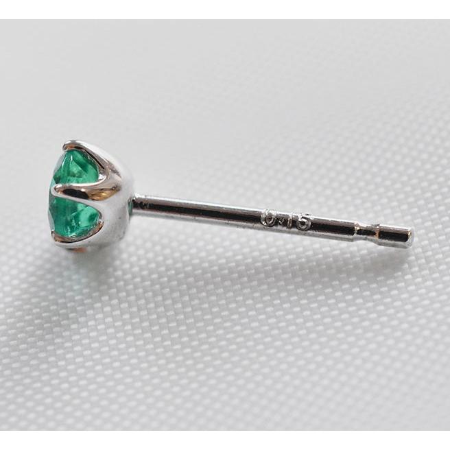 エメラルド K18WG  ピアス 18金 ホワイトゴールド スタッド emerald earrings 緑 グリーン 5月 誕生石 安心の宝石保証書付き 送料無料の画像