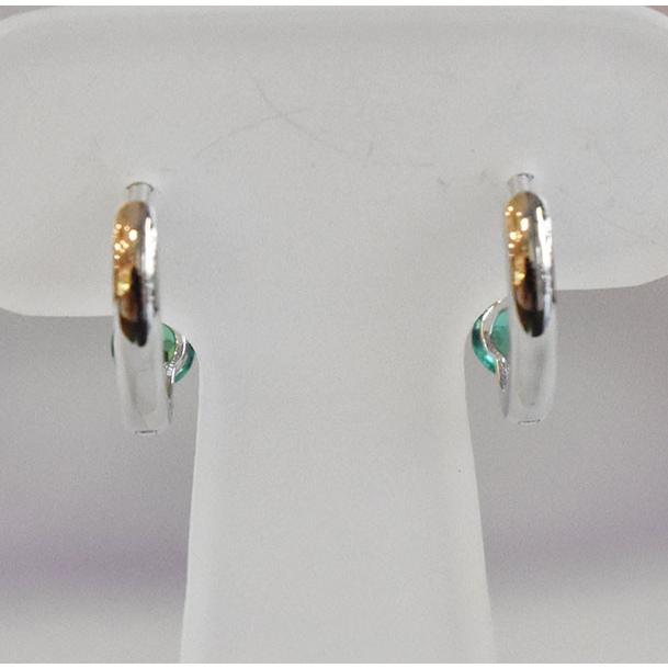 エメラルド　ピアス　K18 WG　ダイヤモンド　ホワイトゴールド　18金　リングピアス　5月　4月　誕生石　emerald　グリーン　緑の画像