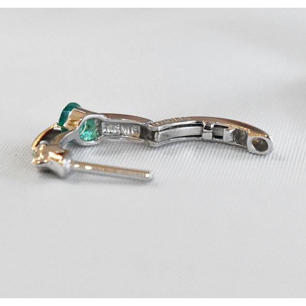 エメラルド　ピアス　K18 WG　ダイヤモンド　ホワイトゴールド　18金　リングピアス　5月　4月　誕生石　emerald　グリーン　緑の画像