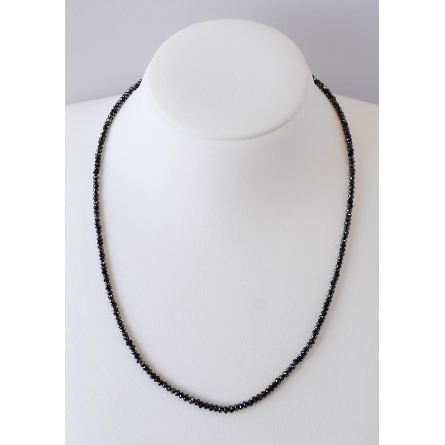 K18 ブラックダイヤモンド ネックレス ホワイトゴールド 20.0ct 40cm クール 黒 女性 黒 レディース アクセサリープレゼント 宝石保証書付きの画像