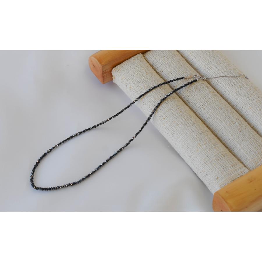 K18 ブラックダイヤモンド ネックレス ホワイトゴールド 20.0ct 40cm クール 黒 女性 黒 レディース アクセサリープレゼント 宝石保証書付きの画像