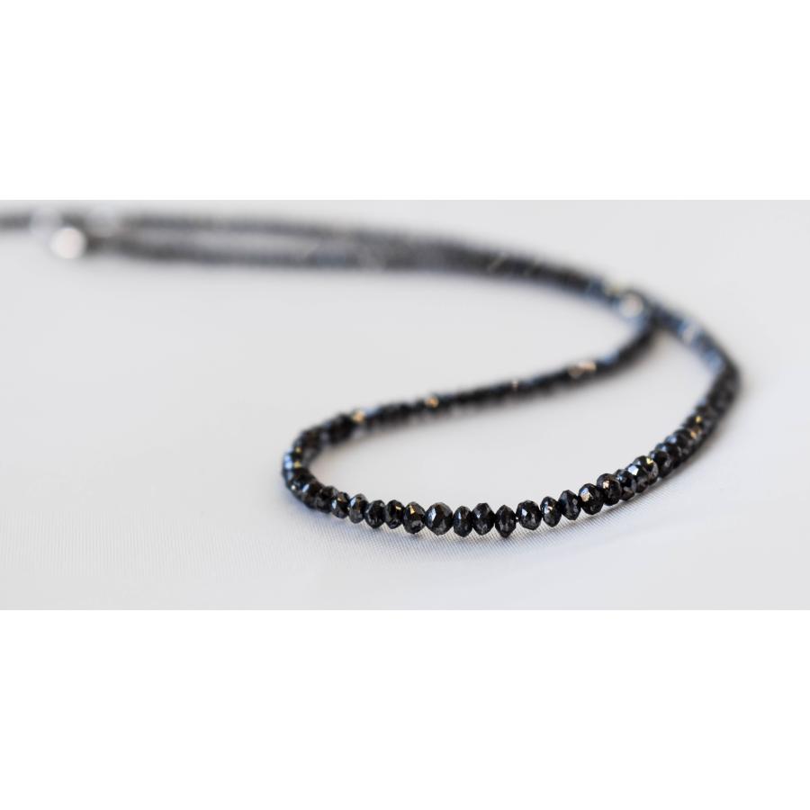 K18 ブラックダイヤモンド ネックレス ホワイトゴールド 20.0ct 40cm クール 黒 女性 黒 レディース アクセサリープレゼント 宝石保証書付きの画像