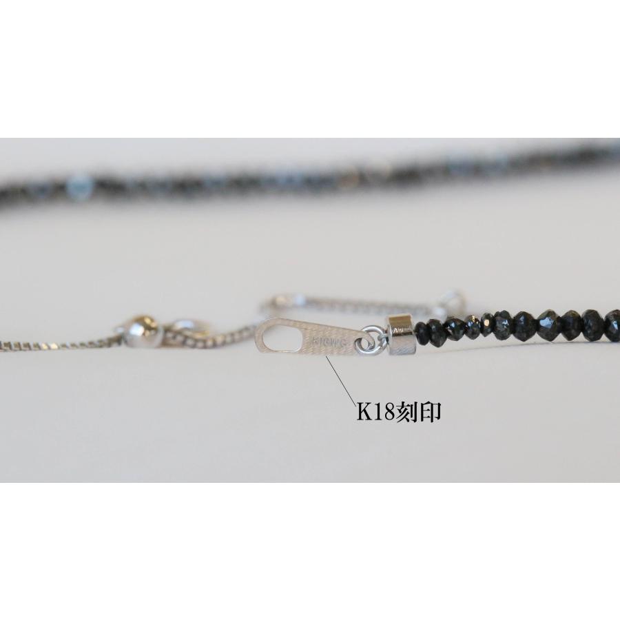 K18 ブラックダイヤモンド ネックレス ホワイトゴールド 20.0ct 40cm クール 黒 女性 黒 レディース アクセサリープレゼント 宝石保証書付きの画像