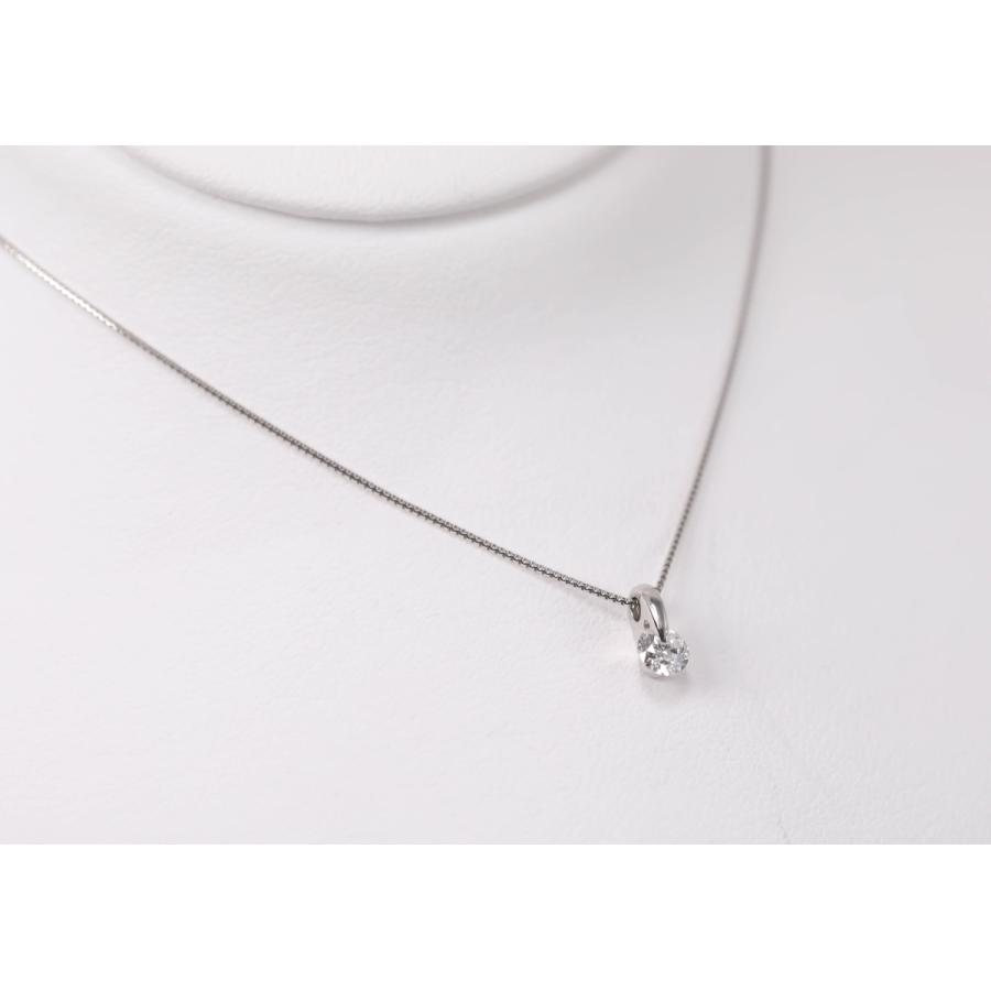 Pt900 ダイヤモンド ネックレス プラチナ 0.2ct 一粒 ベネチアンチェーン 45cm アジャスター付き 4月誕生石 レディース アクセサリー 宝石保証書付きの画像