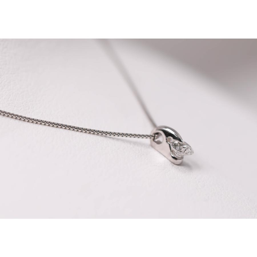 Pt900 ダイヤモンド ネックレス プラチナ 0.2ct 一粒 ベネチアンチェーン 45cm アジャスター付き 4月誕生石 レディース アクセサリー 宝石保証書付きの画像