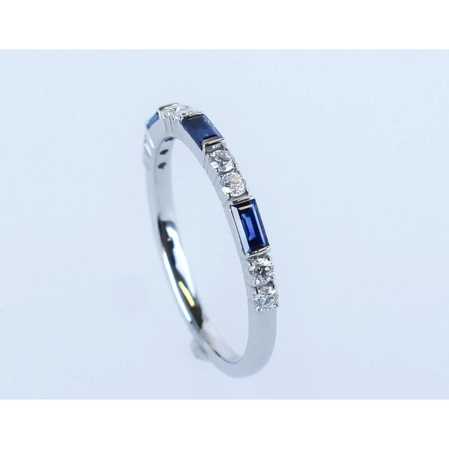 サファイア リング プラチナ ダイヤモンド Pt900 ハーフエタニティ  