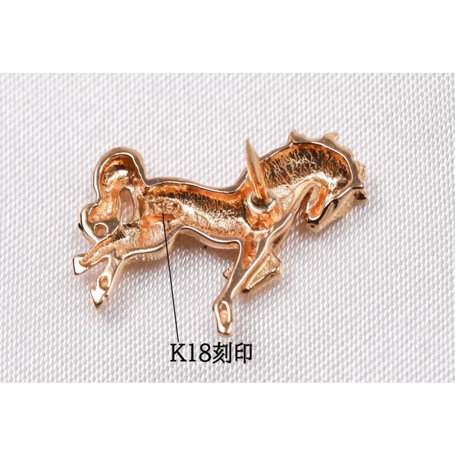 馬 タイタック ホース K18PG ピンクゴールド 縁起 トロット 紳士 ユニ  